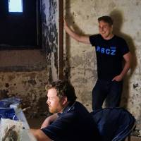 Research team in lighthouse